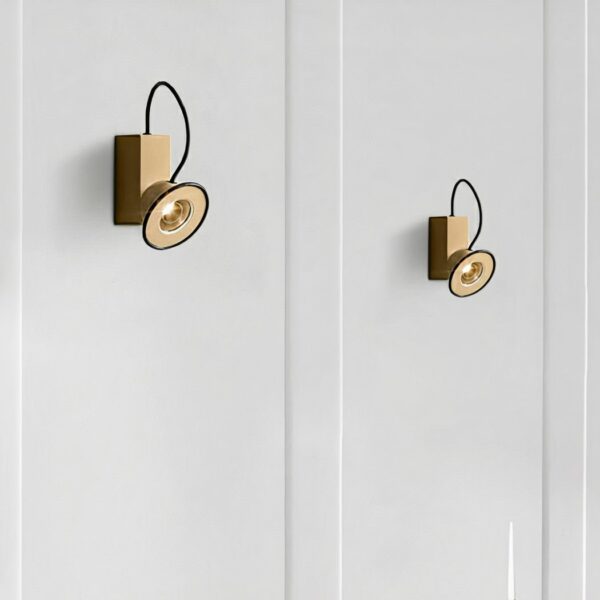 Modern design magnetic LED reading light wall light installed twice on a white wall