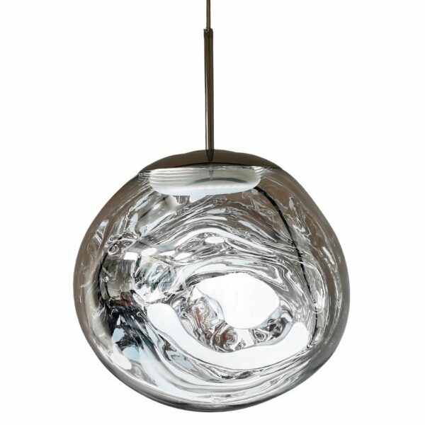 Modern designer hallway hanging lamp, silver color, ball shape