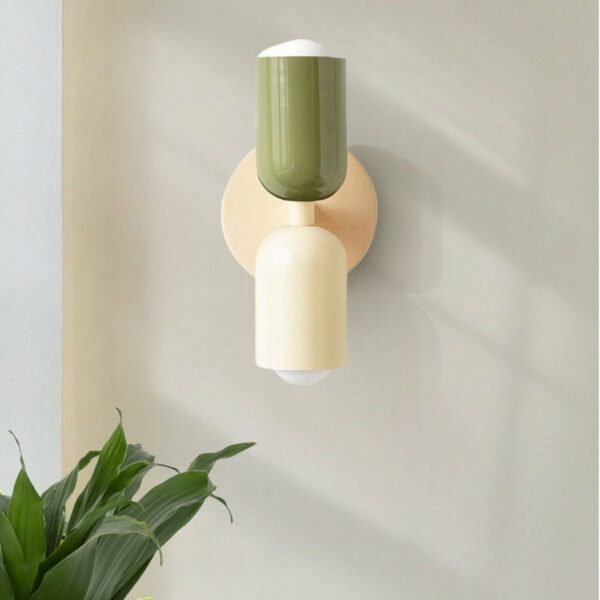Modern, minimalist two-tone Nordic design LED living room wall light on one wall