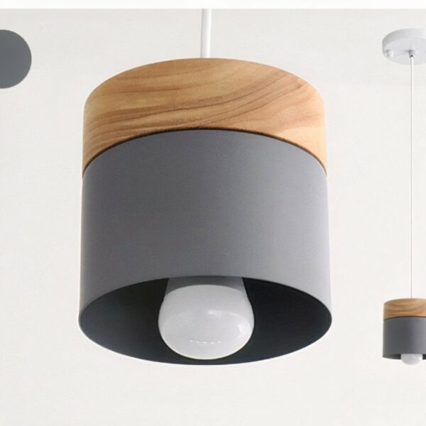 Scandinavian wooden suspension lamp