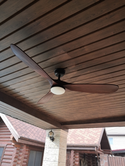 Vintage industrial wood ceiling fan chandelier with light