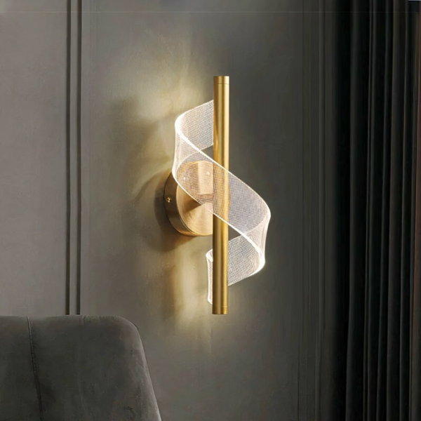 Luxurious Nordic LED wall light in acrylic Luxurious Nordic acrylic LED wall light on grey background