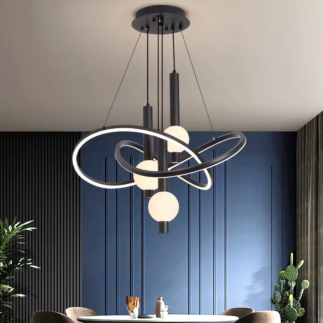 Black chandelier with suspended design