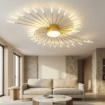 Modern LED ceiling light, metal, fireworks
