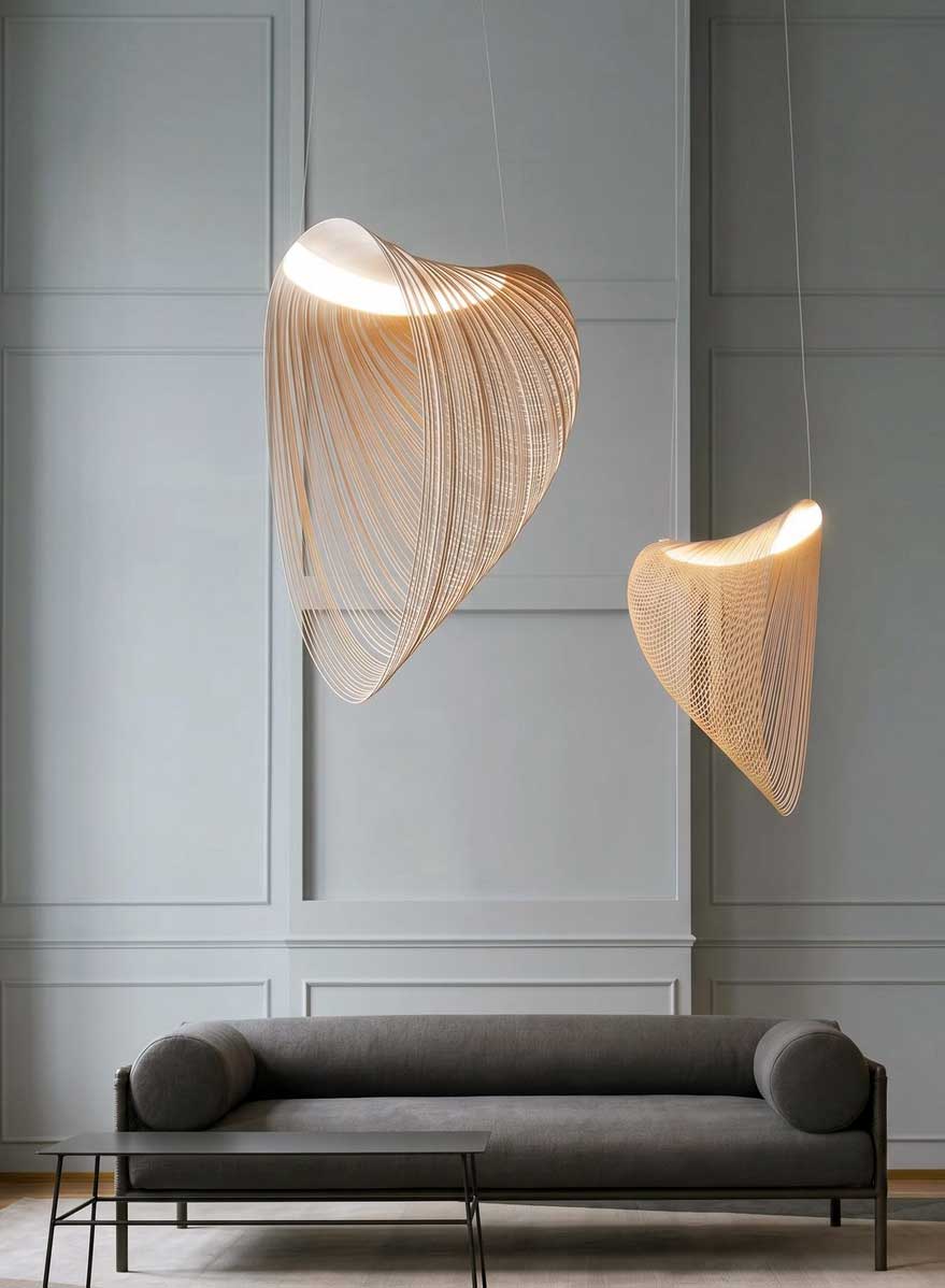 Homepage suspension led bois design nid hirondelle