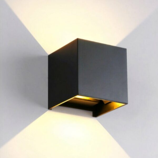 Indoor and outdoor black Led wall lamp