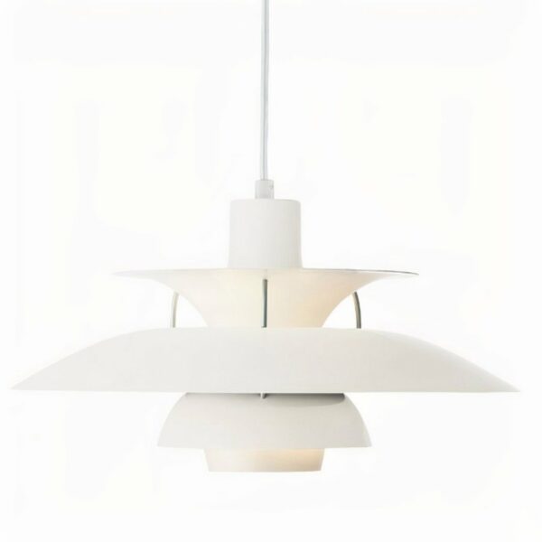 White layered PH-style pendant shown on a white background