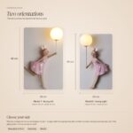 Dimensions of the fairy wall light: left model 49 x 28 cm, right model 44 x 23 cm