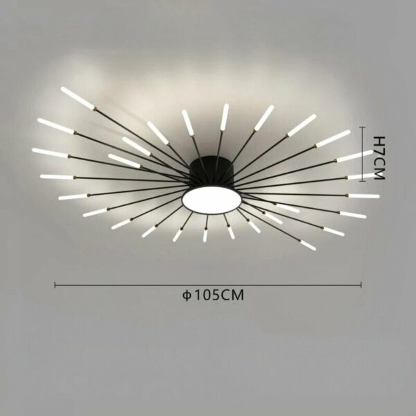 Modern metal LED ceiling chandelier, fireworks style