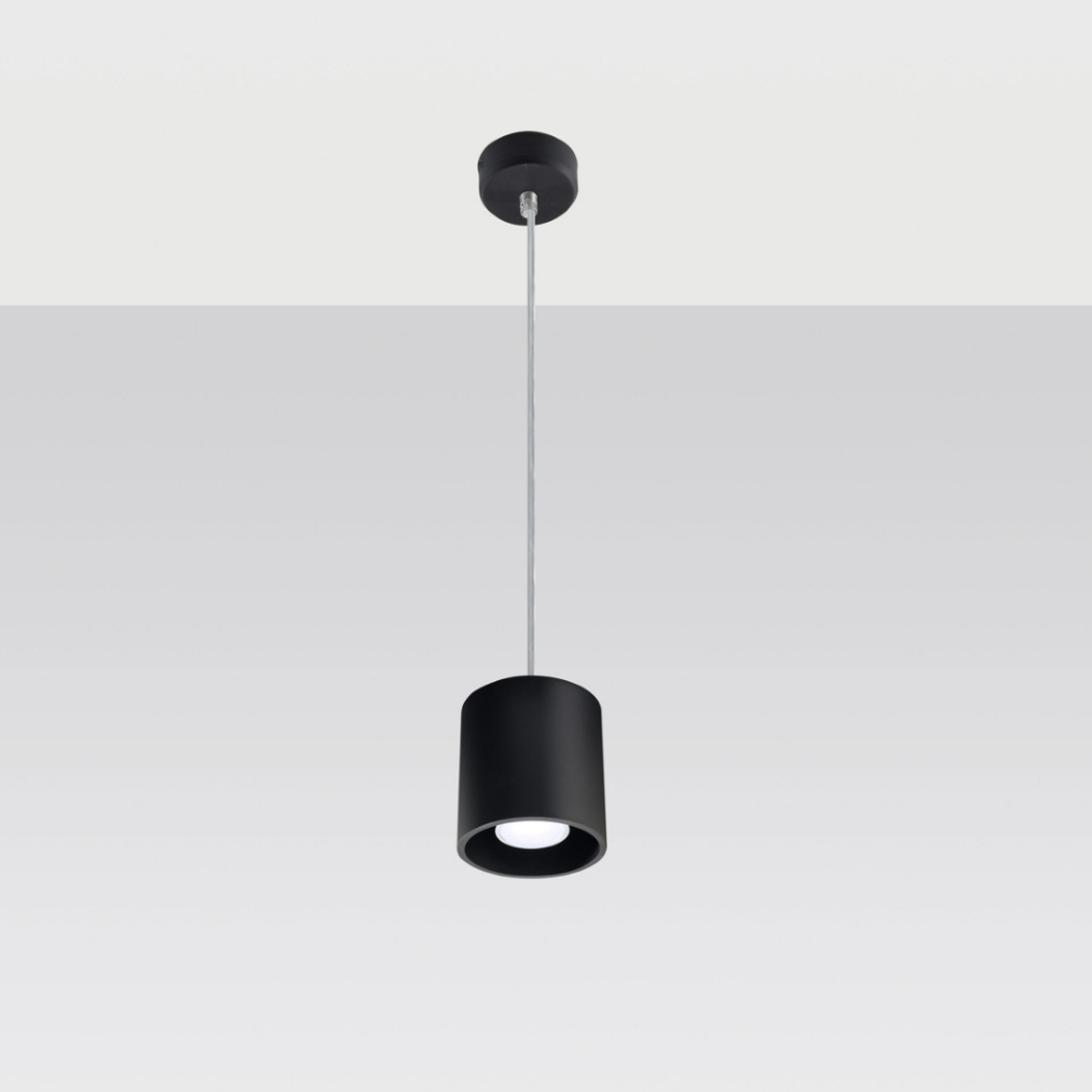 Minimalist cylindrical aluminium pendant light