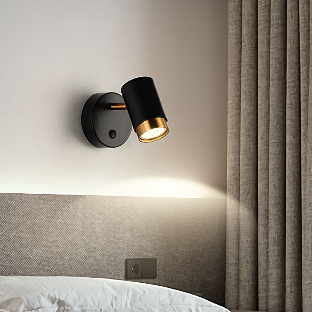 Modern adjustable steel spotlight wall light