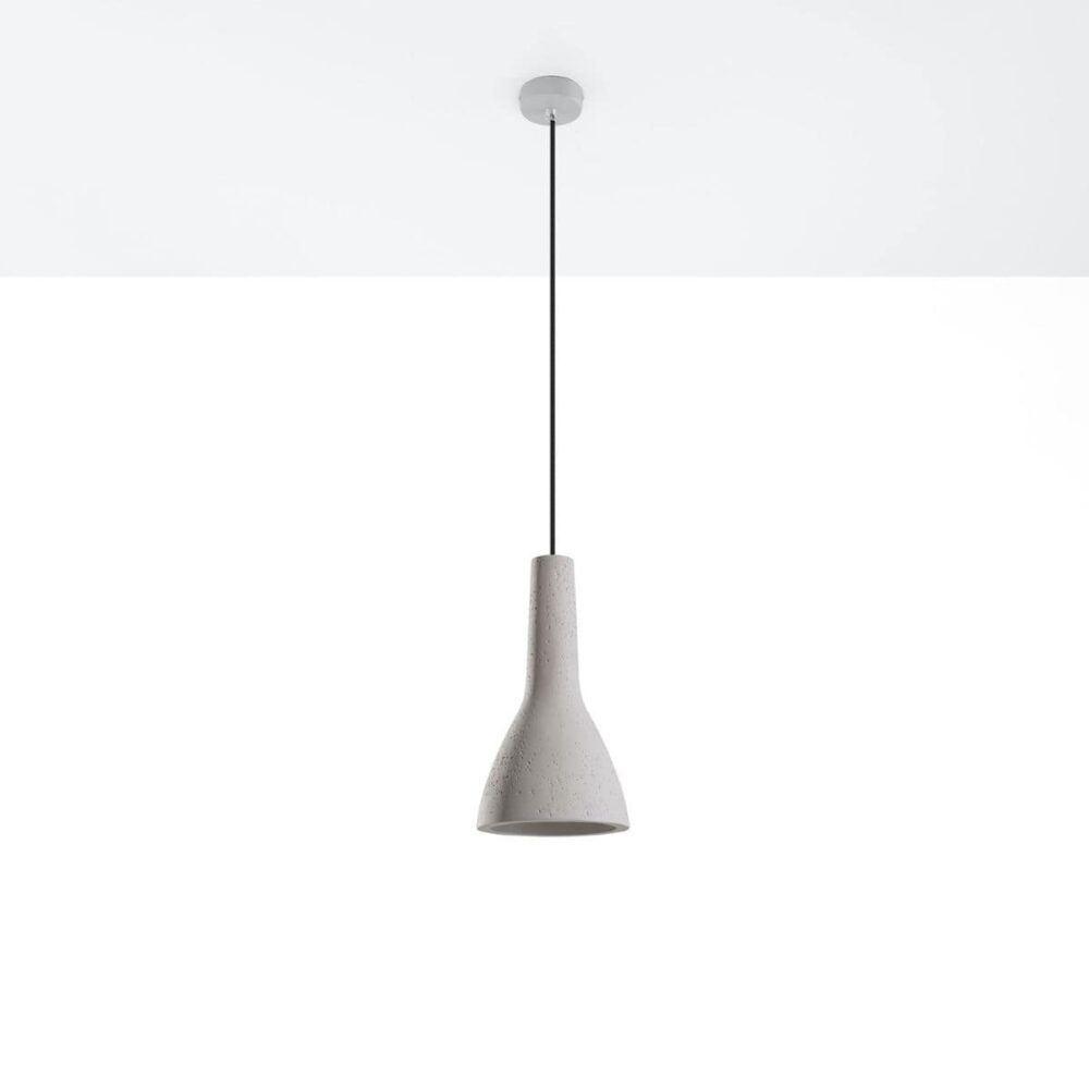 Industrial-style designer pendant light in raw concrete