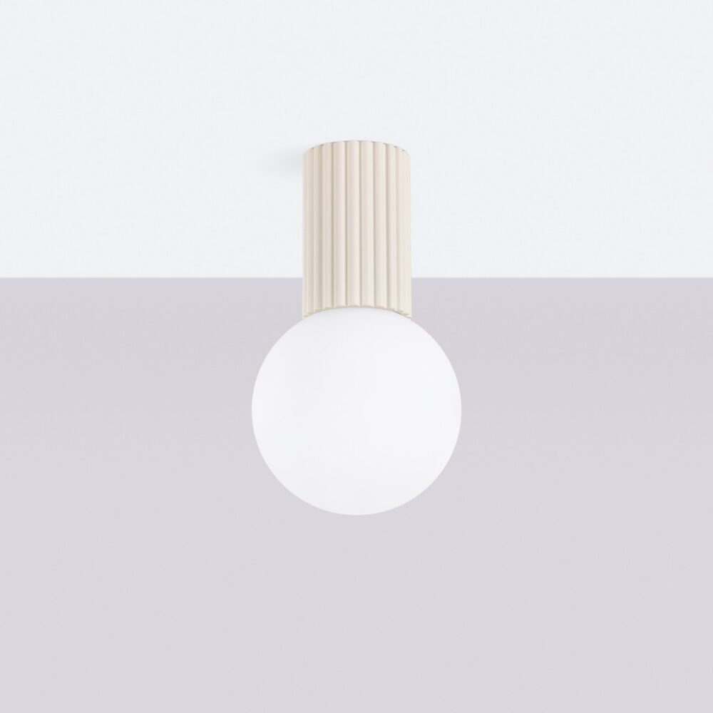 Refined glass and aluminium globe ceiling light