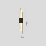Dimensions diagram of the vertical wall light with height and width marked