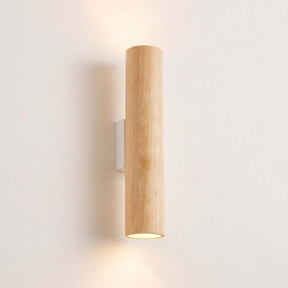 Natural wood Scandinavian wall light