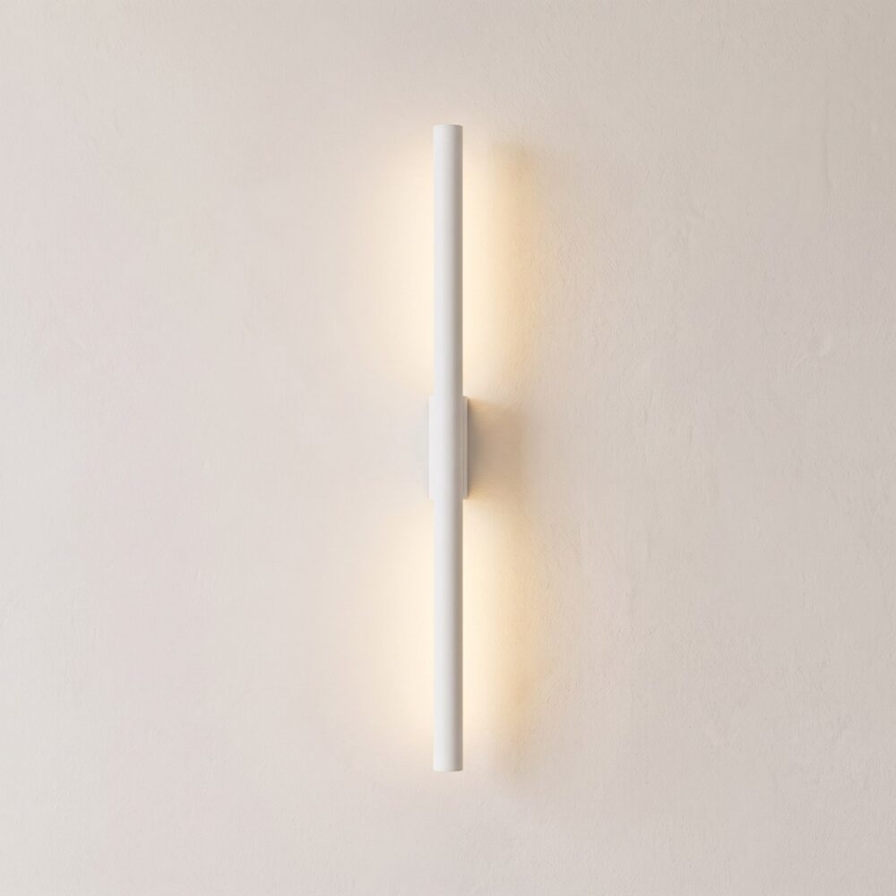 Slim, elegant designer metal wall light