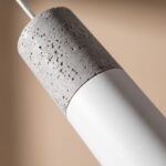 Concrete and metal tube pendant light