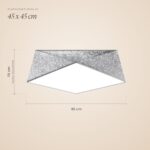 Hammered silver hexagon ceiling light, 45 cm