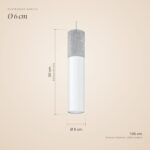 Concrete and metal tube pendant light