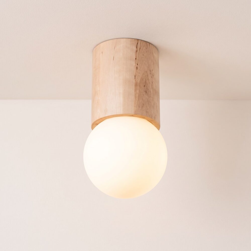 Warm Scandinavian natural wood ceiling light