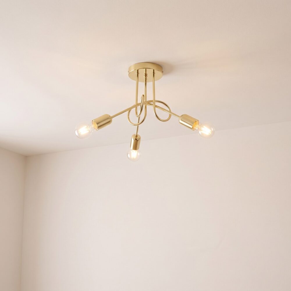 Gold metal ceiling light