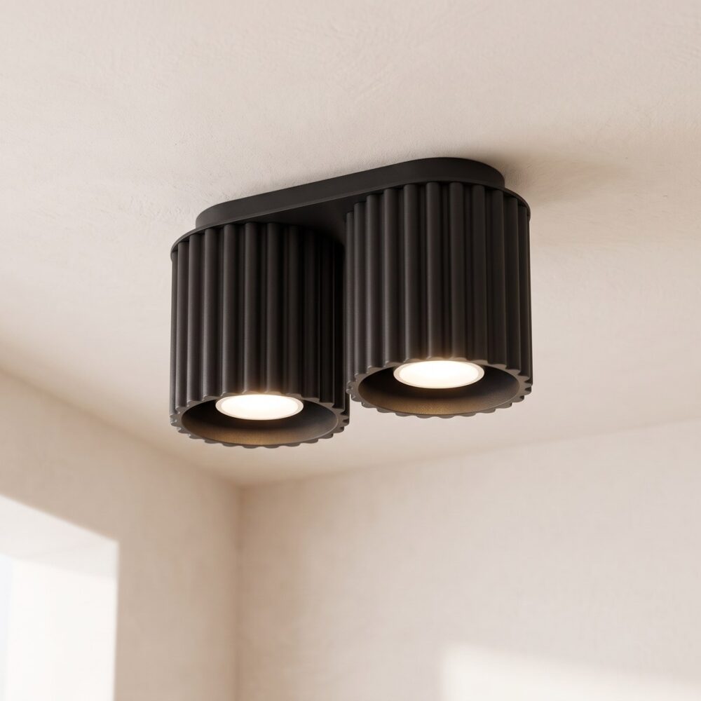 Geometric double-spot ceiling light