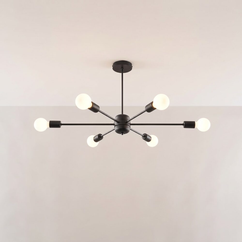 Industrial black steel ceiling light