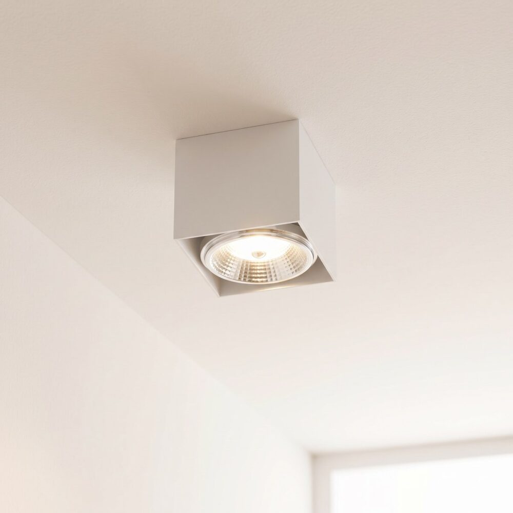Modern square aluminium ceiling spotlight