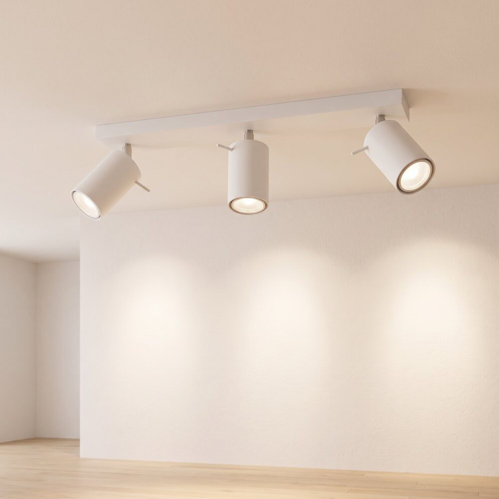3-spot adjustable ceiling bar, 45 cm, 4 colours
