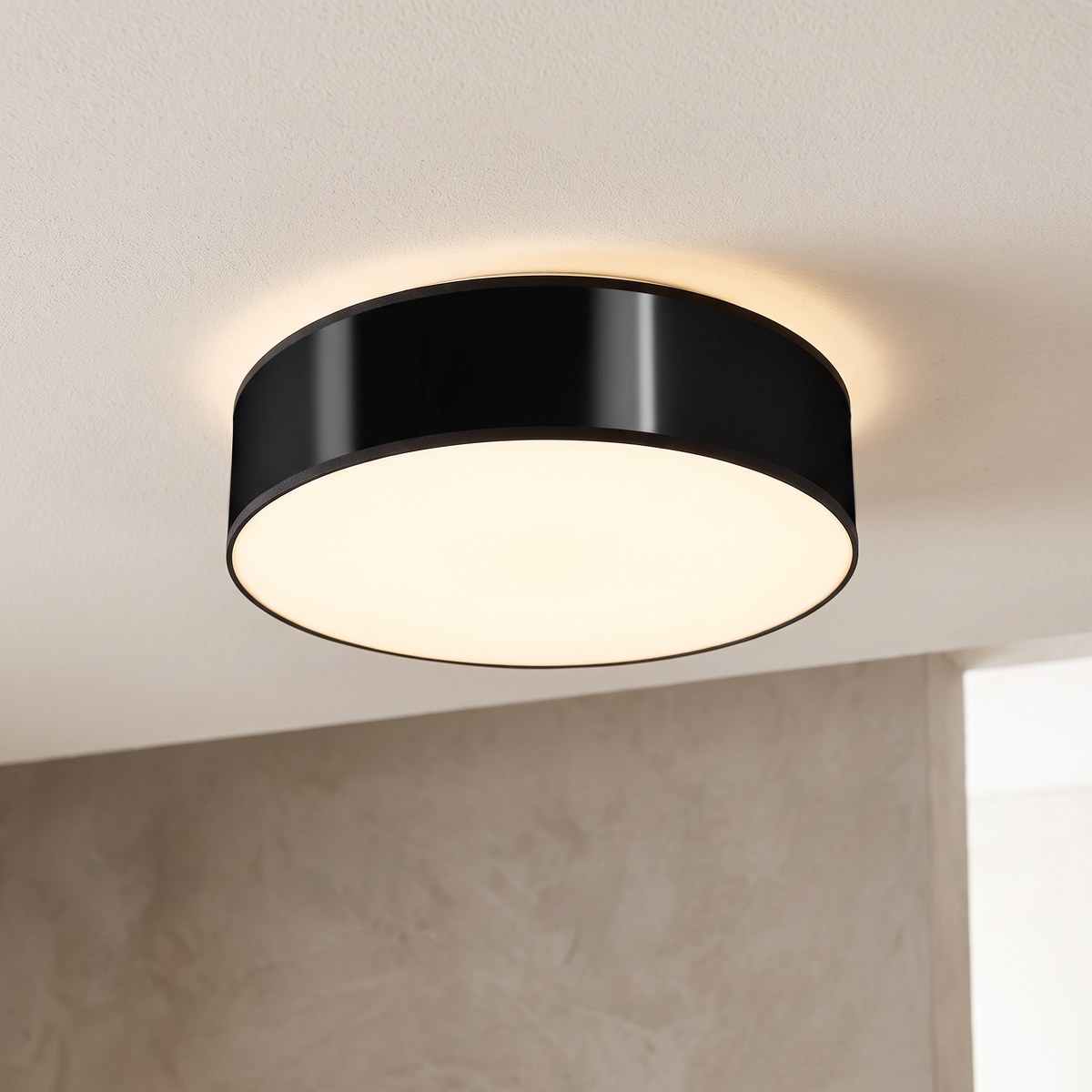 Ceiling light, flat round white diffuser, 35 cm Flat round ceiling light with white diffuser, 35 cm
