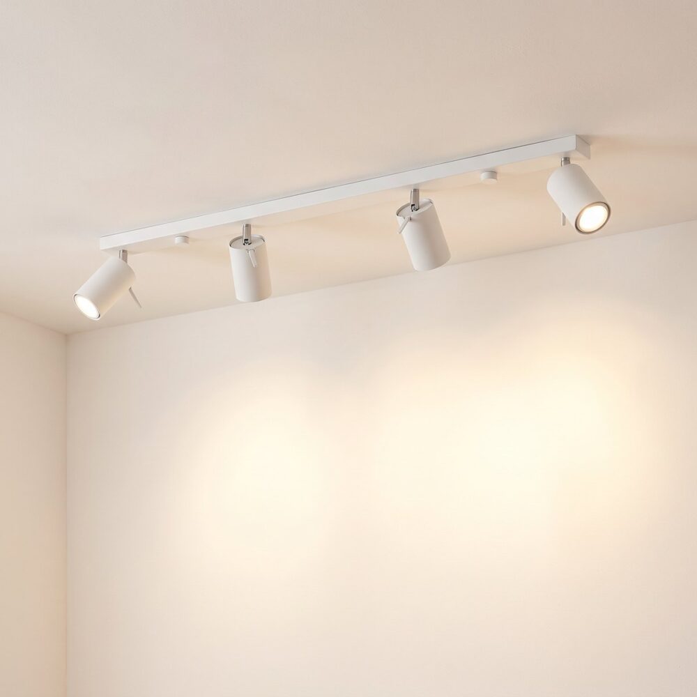 Adjustable 4-spot ceiling bar, 80 cm, 4 colours