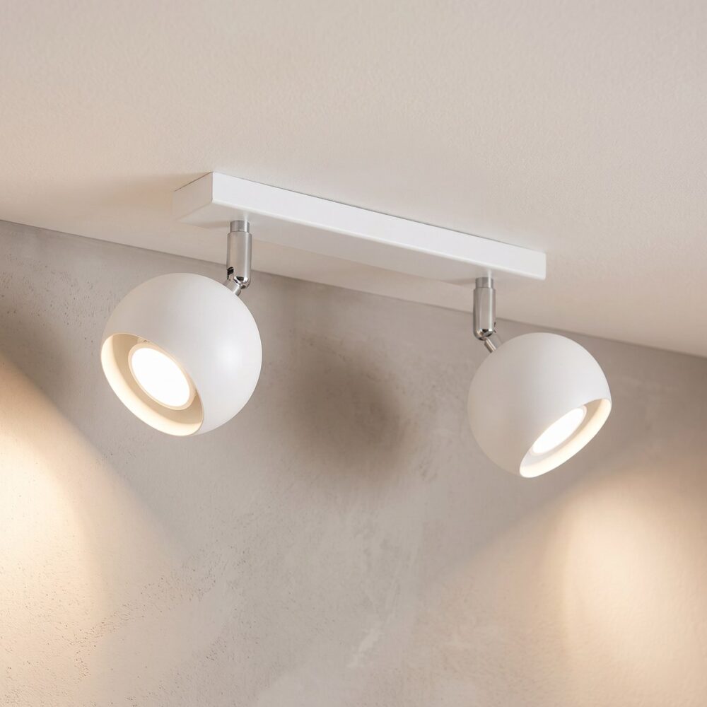 Ceiling light with 2 adjustable ball spots