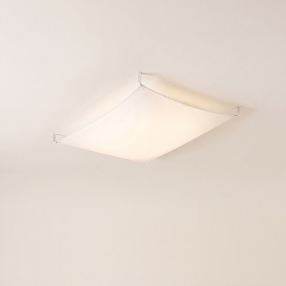 White fabric veil ceiling light, 105 x 80 cm