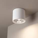 White ceramic cylinder spot ceiling light