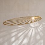 Cut-metal leaf pendant light, 110 cm, 3 finishes