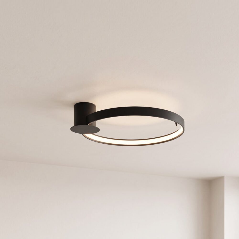LED ring ceiling light, 55 cm, 3 finishes