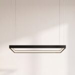 Rectangular LED frame chandelier, 100 x 30 cm, 3 finishes